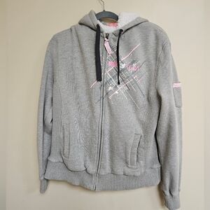 Klim Women's Insulated Sherpa Athena Hoodie Size XL Gray Full Zip Sweater